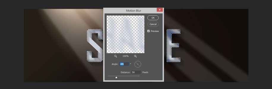 photoshop shadow effect letters motion blur