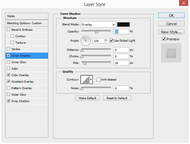 photoshop efekat slova drvo inner shadow